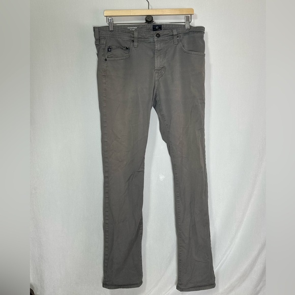 AG Adriano Goldschmied Mens Grey The Matchbox Slim Straight Fit Pants - 34 R - Picture 2 of 6